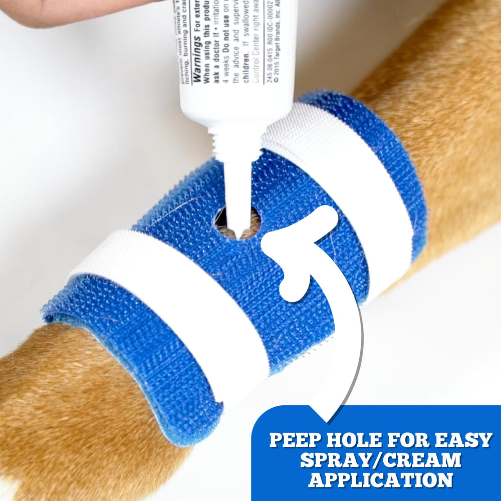 FlexTran Proud Pet Patches velcro outer surface deters licking and chewing.