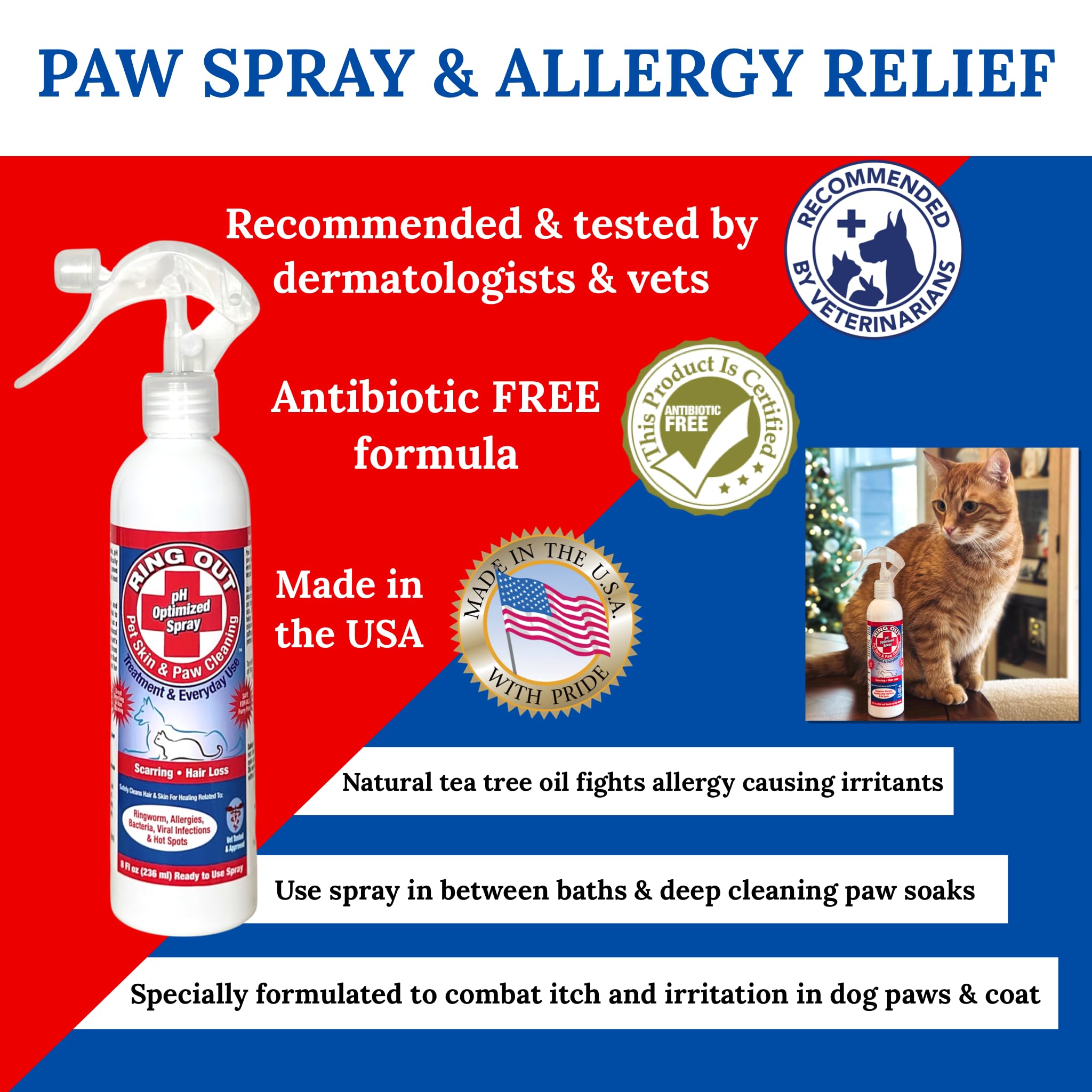 FlexTran Ring Out for Pets ringworm-control bottle helps reduce surface exposure.