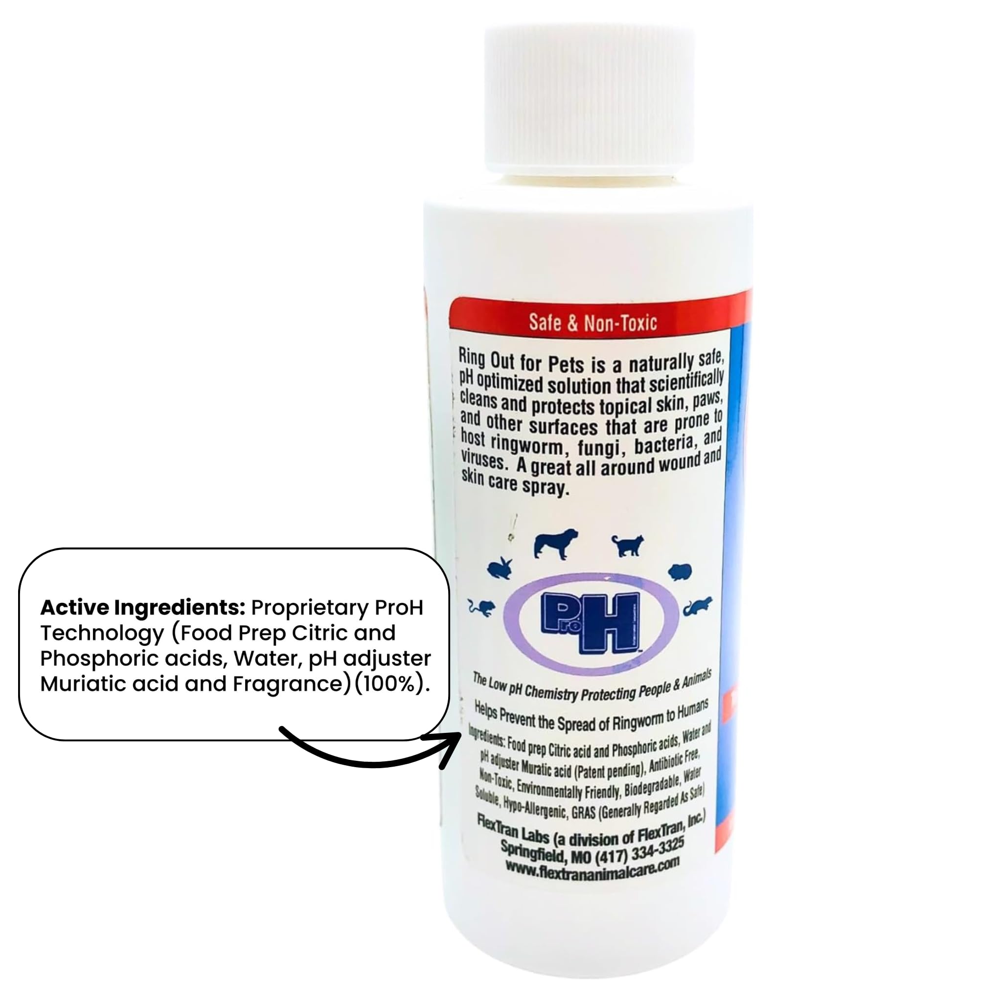 FlexTran Ring Out for Pets tea-tree shampoo companion usage pairing.