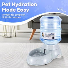 Flexzion gravity-fed pet water bowl showing steady water flow.