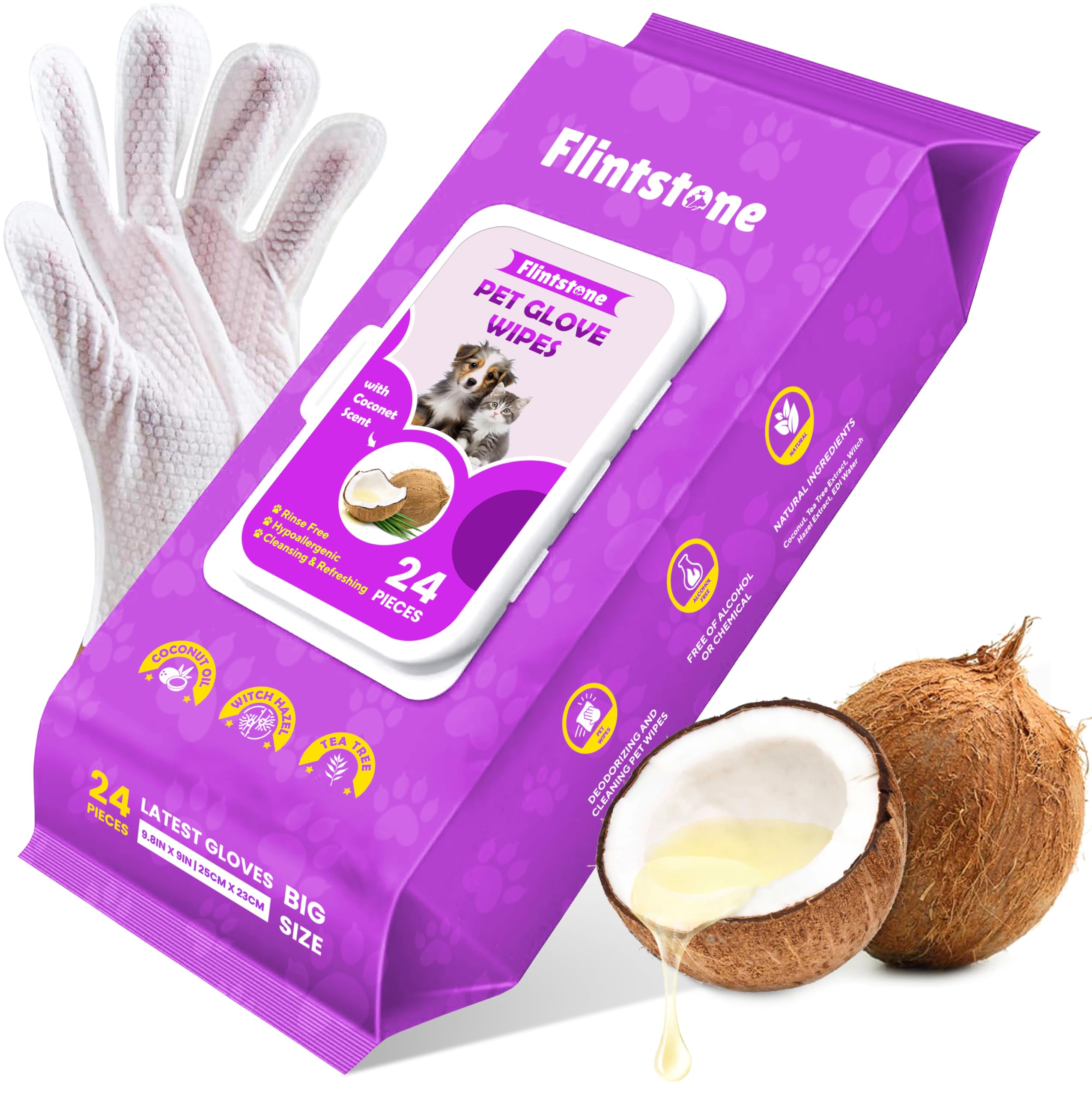 Flintstone dog wipes travel bag-ready design supports quick cleaning on outings.