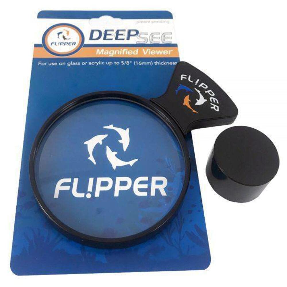 Flipper DeepSee 4-inch lens securely attaches to tanks for stable underwater observation.