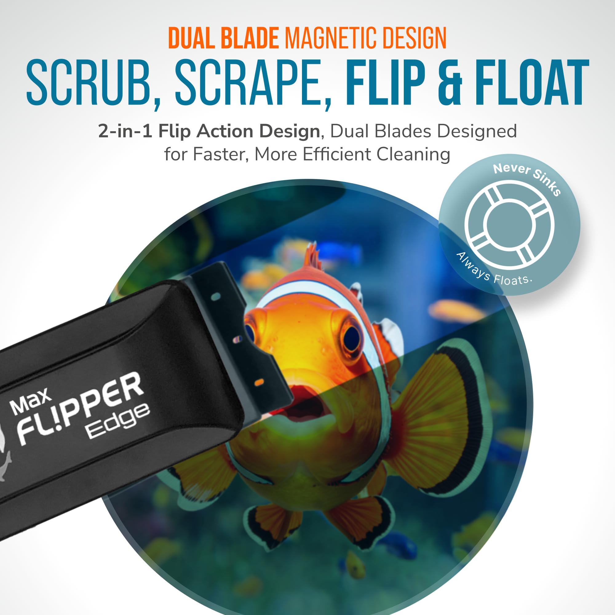 FL!PPER Edge Max floating cleaner demonstrates easy retrieval after detachment.