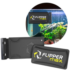 FL!PPER magnetic cleaner in action scraping algae from glass