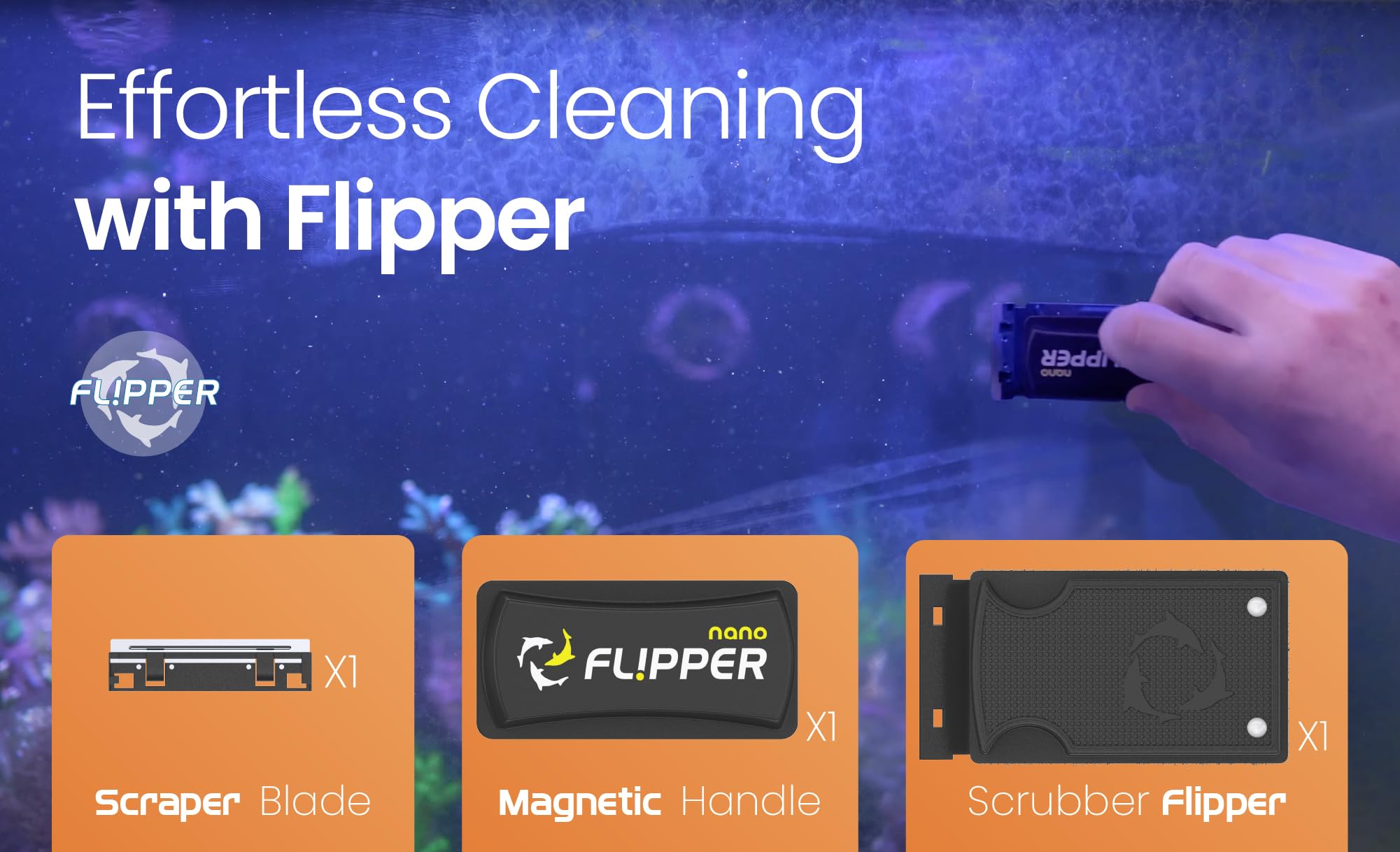 FL!PER magnet cleaner compatible with larger tanks for versatile use