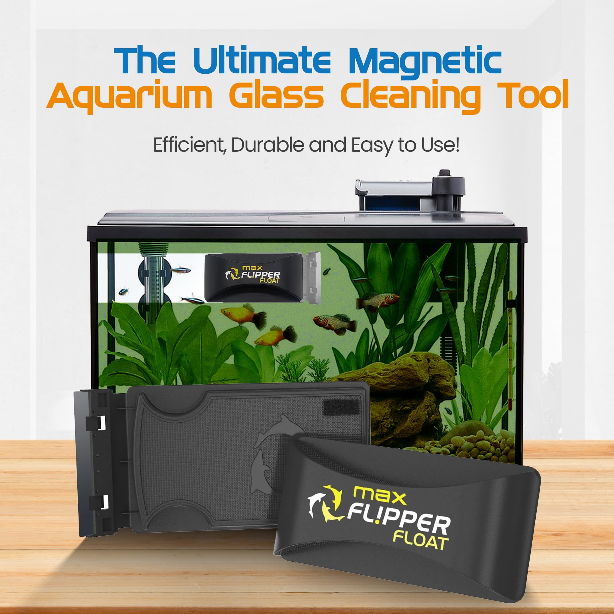 FLIPPER Max scraper blade closeup reveals stainless steel edge for precise glass cleaning.