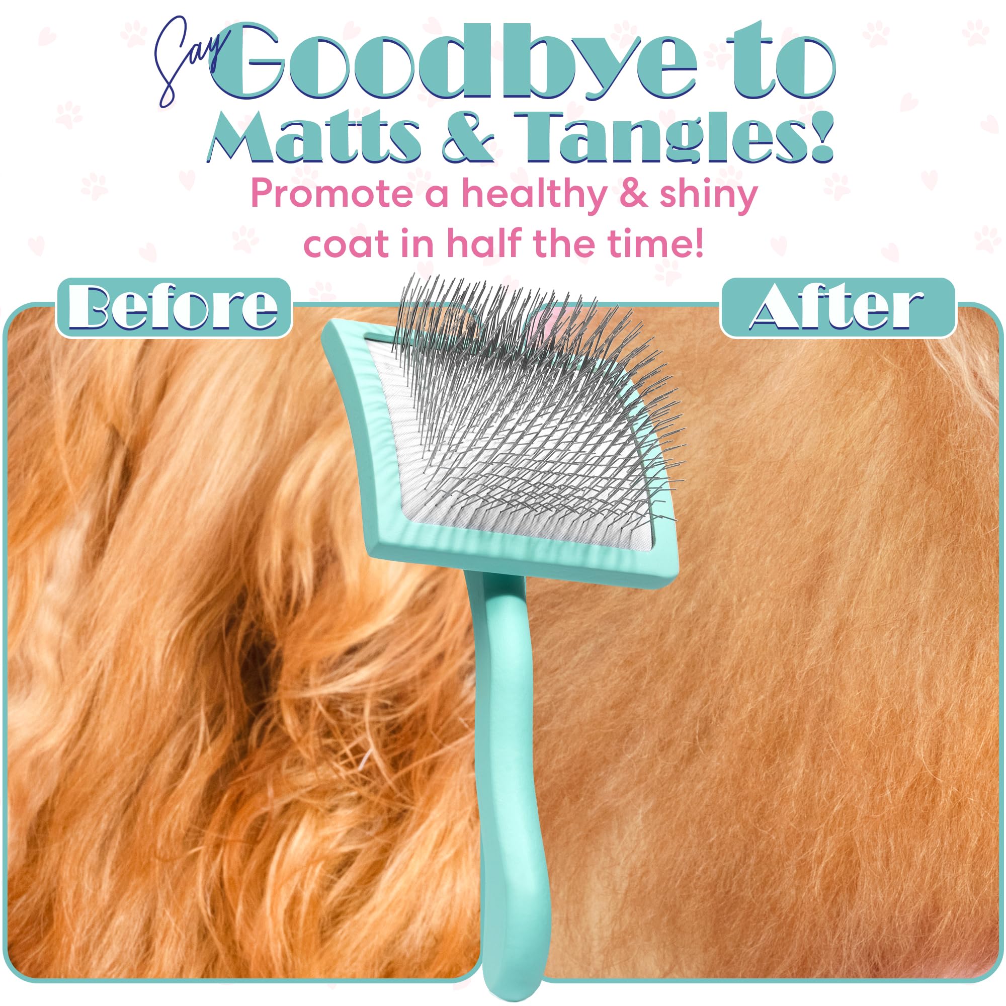 Floof by Brodie slicker brush ergonomic-handle image emphasizes comfortable grooming sessions.