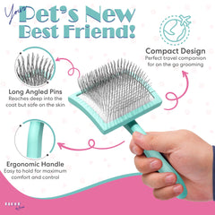 Floof by Brodie slicker brush undercoat image demonstrates effective deshedding and detangling.
