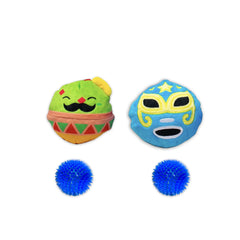 Flourish Pets 2-in-1 toy outer layer image highlights durable plush fabric for teething play.