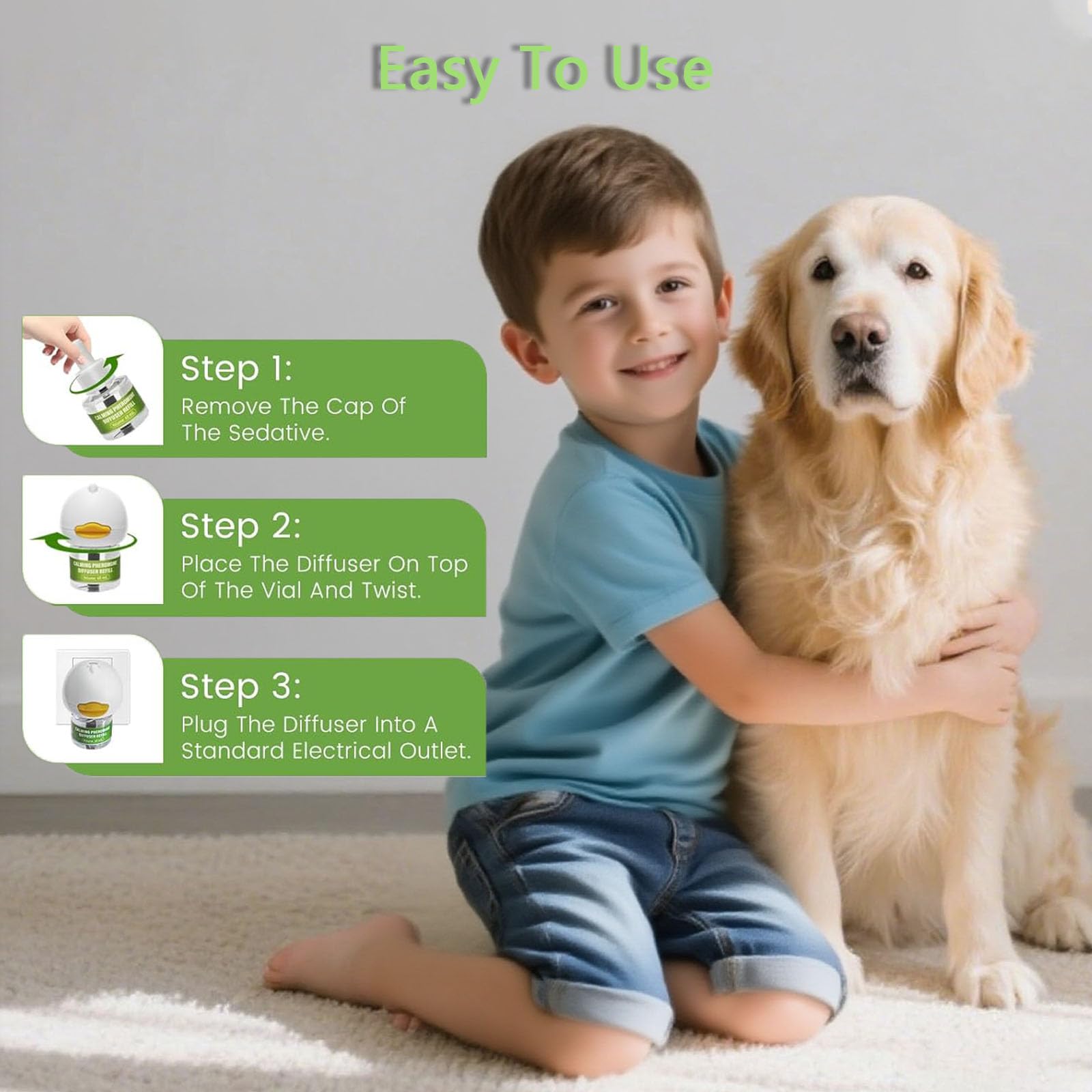 Flovintrek two-diffuser kit used in large room for multi-pet comfort.