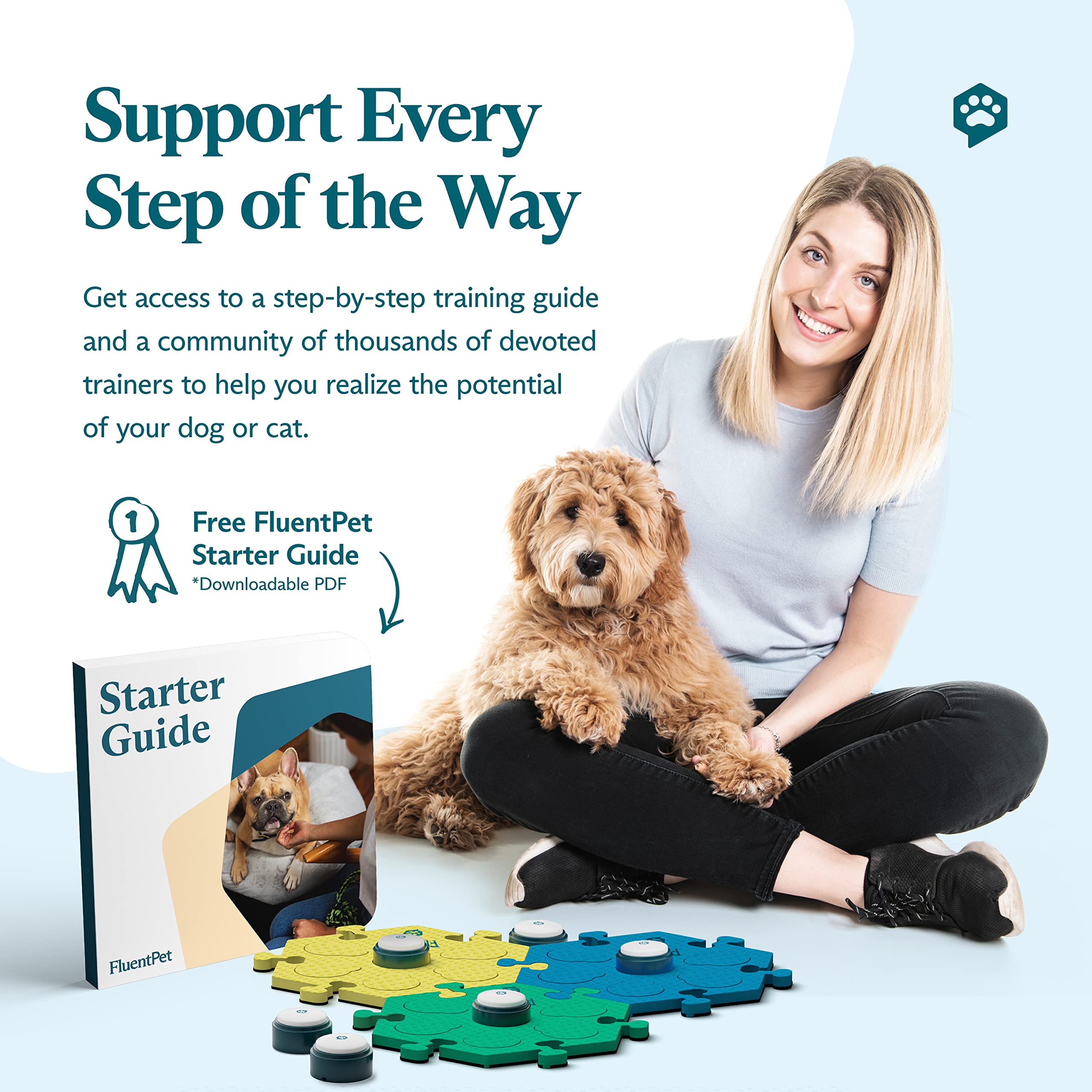 FluentPet batteries included — start training right out of the box.