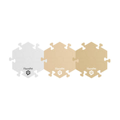 FluentPet HexTiles Beiges 3-Pack arranged for organized training and clear cueing.