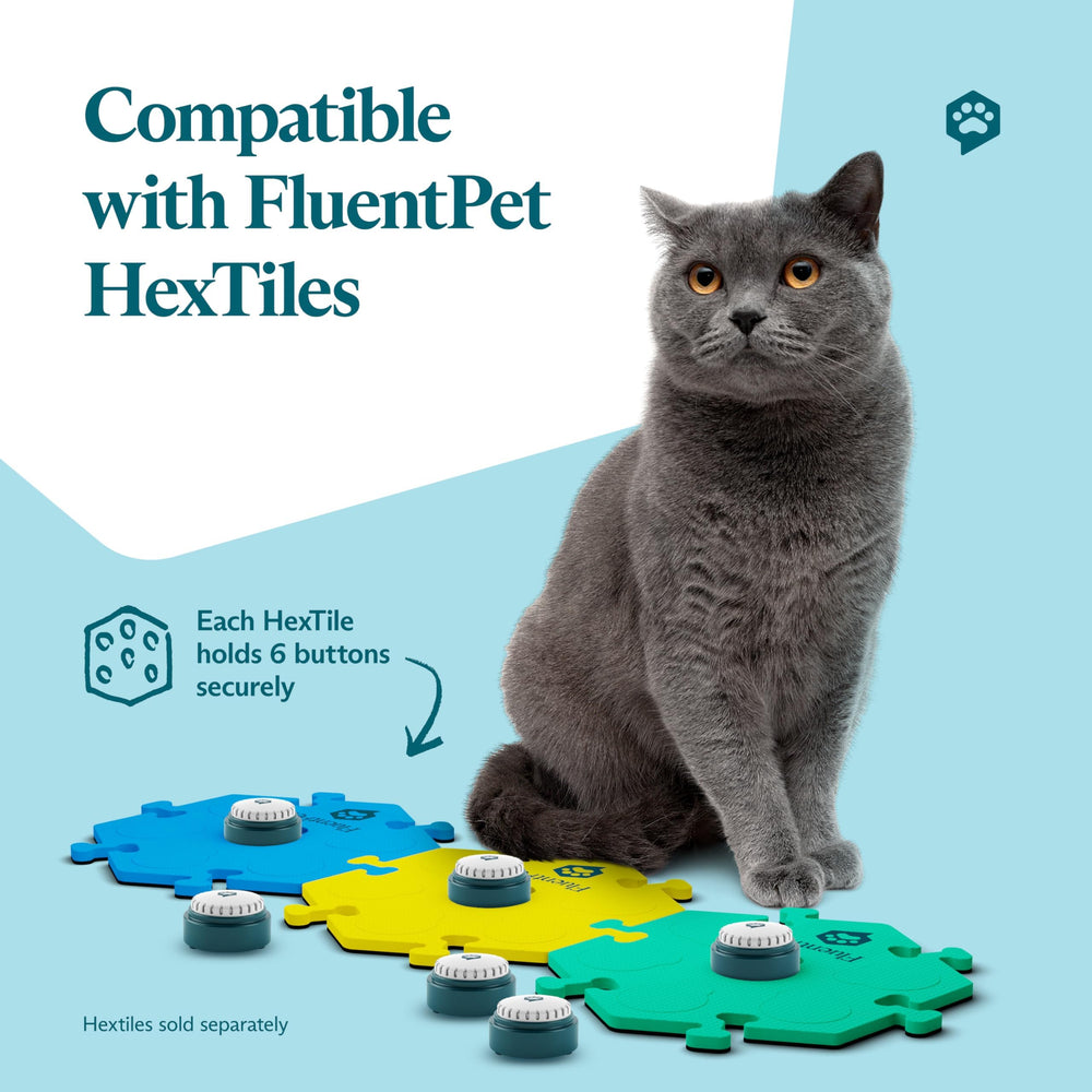 FluentPet Speak Up! buttons with preinstalled batteries for immediate use.