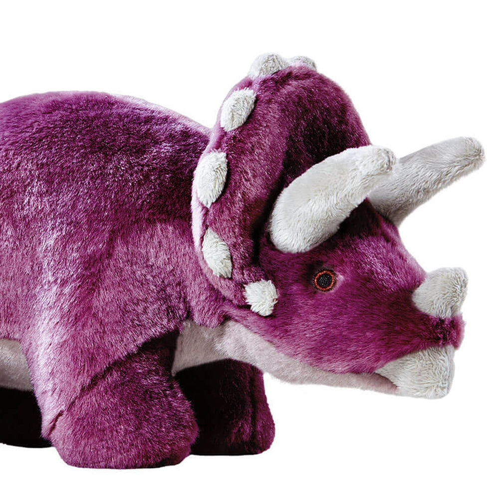 Fluff & Tuff Charlie Triceratops plush dog toy sturdy stitching for long-lasting play.