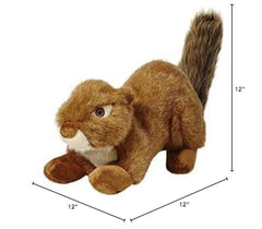 Fluff & Tuff SQUEAKERLESS Red Squirrel with embroidered eyes for safe, friendly appearance