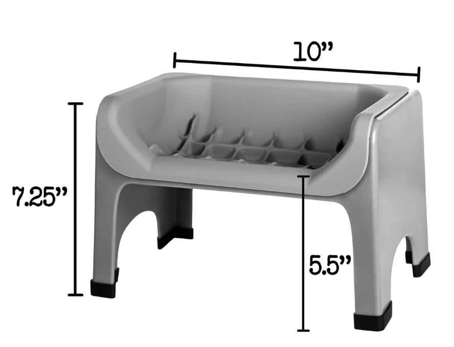 Fluff Trough elevated slow-feeder bowl purple side view reduces neck strain during meals.