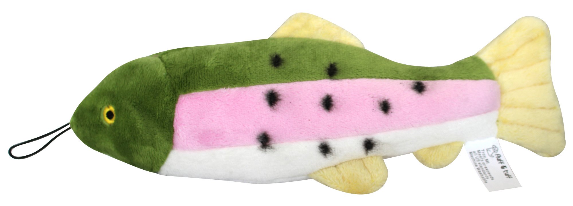 Fluff & Tuff Burt The Lake Trout, peluche largo para juegos de arrastre y diversión.
