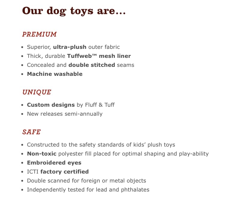 Fluff & Tuff Katie non-toxic polyfill shapes playtime for consistent form.