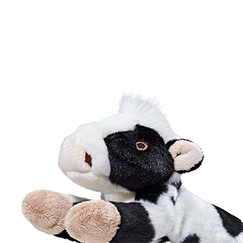 Fluff & Tuff Marge the Cow 11in coat-texture offers plush softness for cozy snuggles and toss-friendly sessions.
