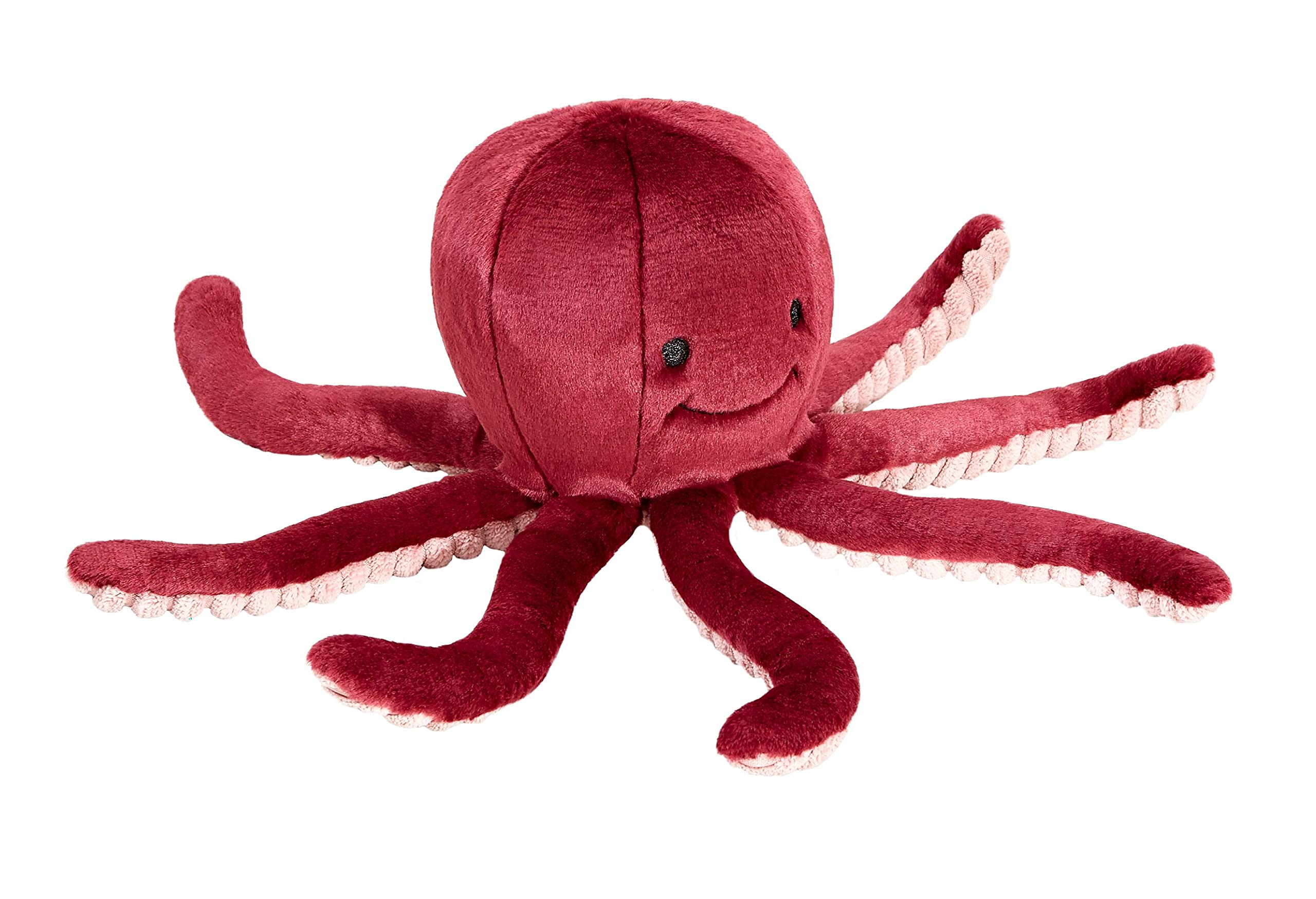 Fluff & Tuff Olympia Octopus plush toy side view with durable Tuffweb liner for rough play