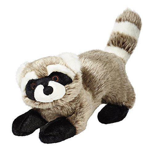 Fluff & Tuff Rocket The Raccoon ultra-plush fabric closeup emphasizes concealed stitching and safety.