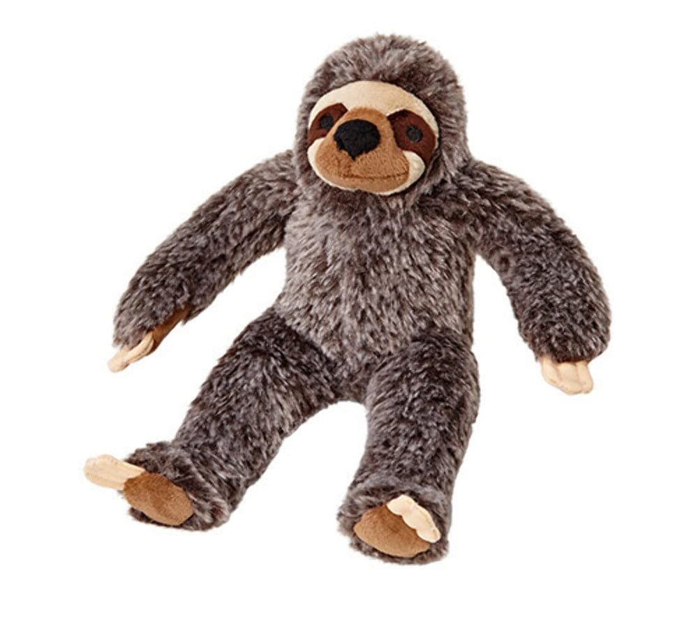 Fluff & Tuff Sloth Plush Dog Toy close-up, durable for fetch and gum massage