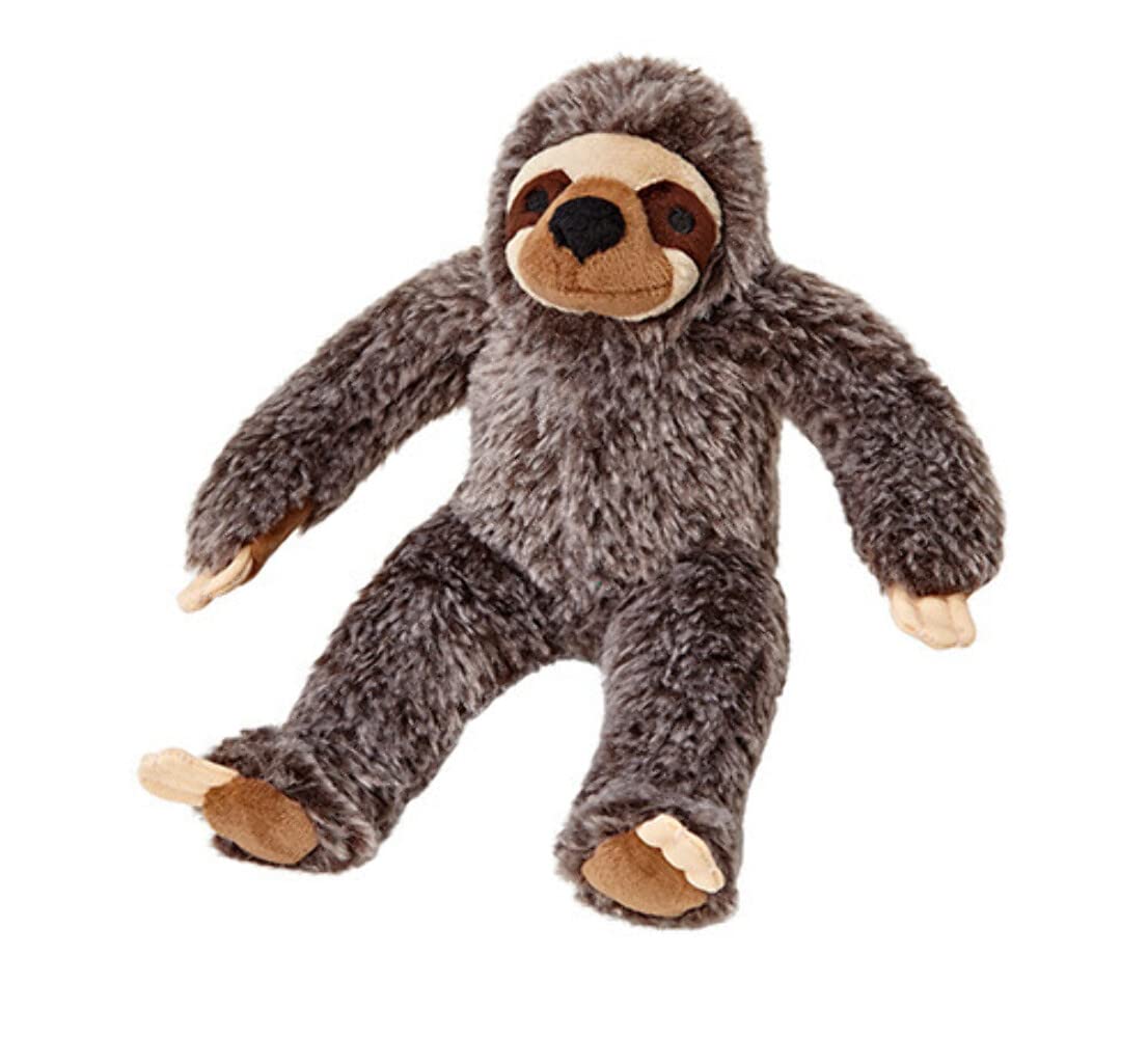 Fluff & Tuff Sloth Plush Dog Toy close-up, durable for fetch and gum massage