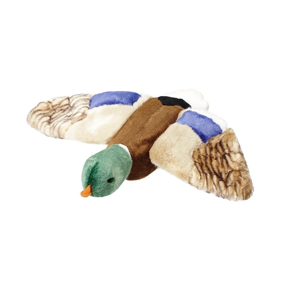 Fluff & Tuff Wally Mallard toy with embroidered eyes for supervised, safe fun.