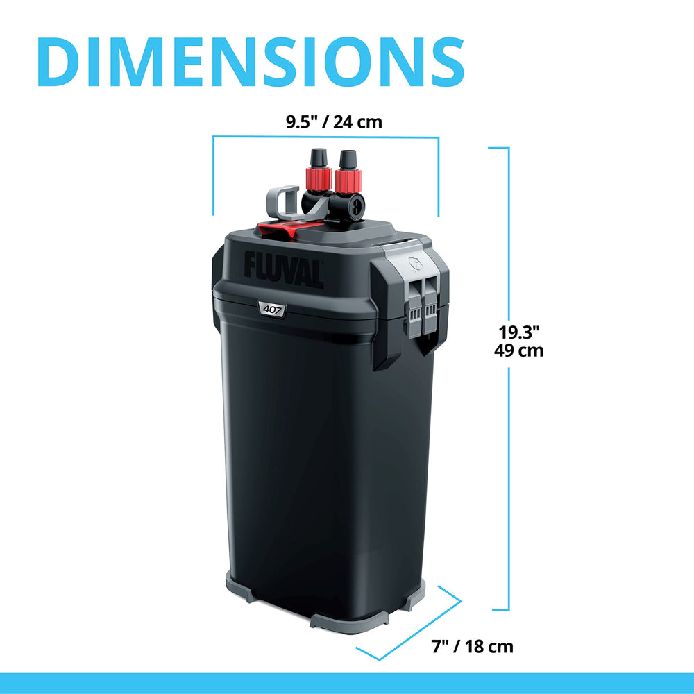 Fluval 407 EZ-Lift center handle makes media removal easy.