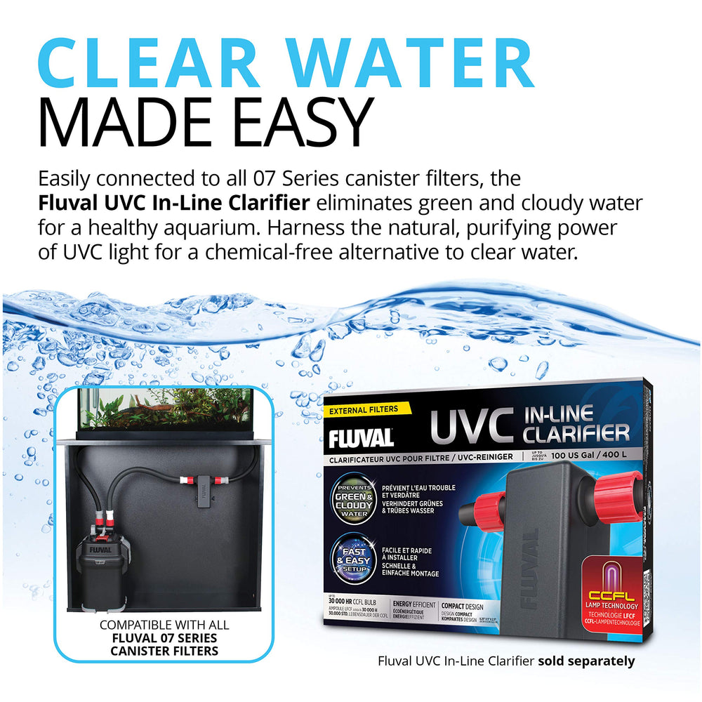 Fluval 407 independent-access pre-filter provides thorough mechanical filtration.