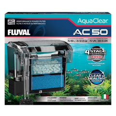 Fluval AC50 filter assembly demonstrates easy setup for clean aquarium water.