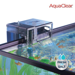 Fluval Aquaclear foam insert captures debris and improves water distribution for clarity.