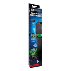 Fluval E200 exterior with slim-profile mount for compact installation.