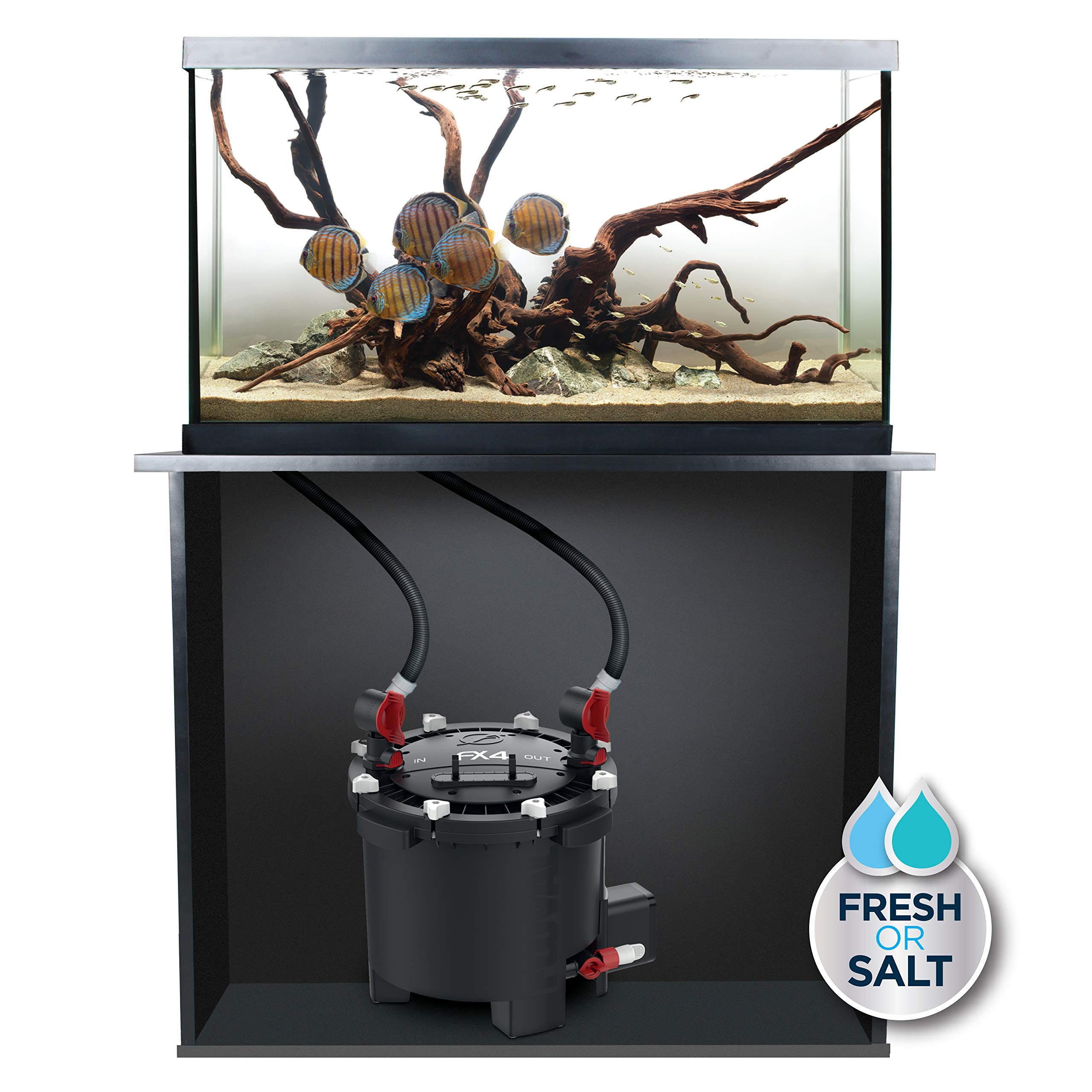 Fluval FX4 media baskets stack enables precise multi-stage filtration.
