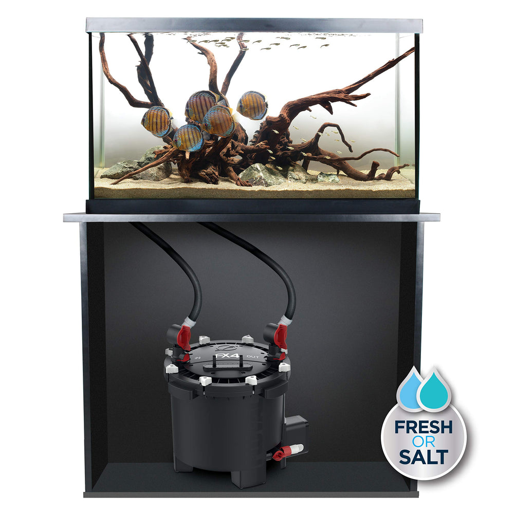 Fluval FX4 media baskets stack enables precise multi-stage filtration.