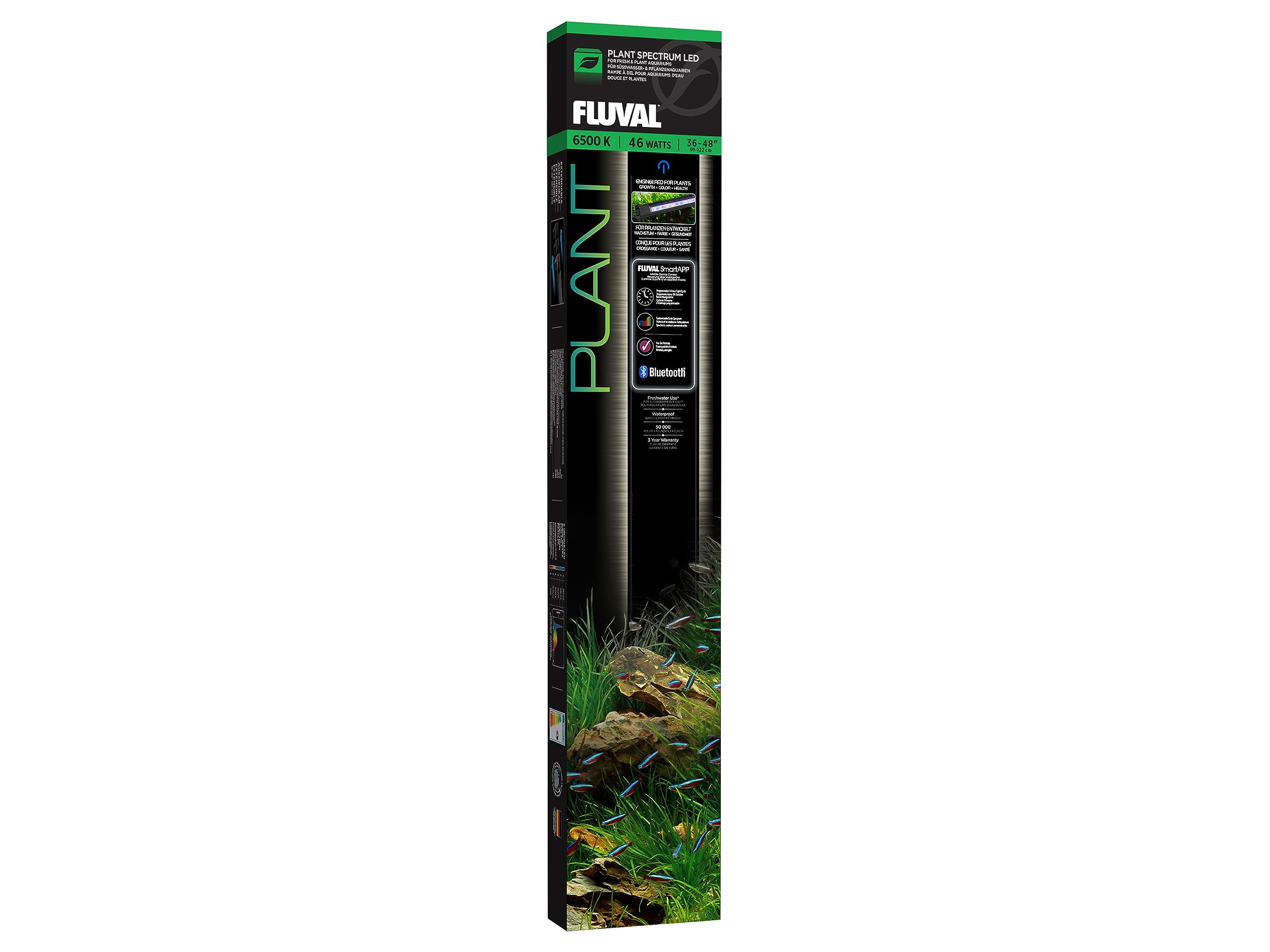Fluval Plant 3.0 LED light profile showing full spectrum for thriving aquascapes.
