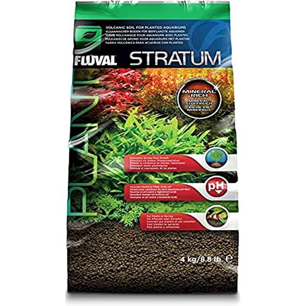 Fluval Plant and Shrimp Stratum closeup of grainy substrate promoting healthy plant growth.
