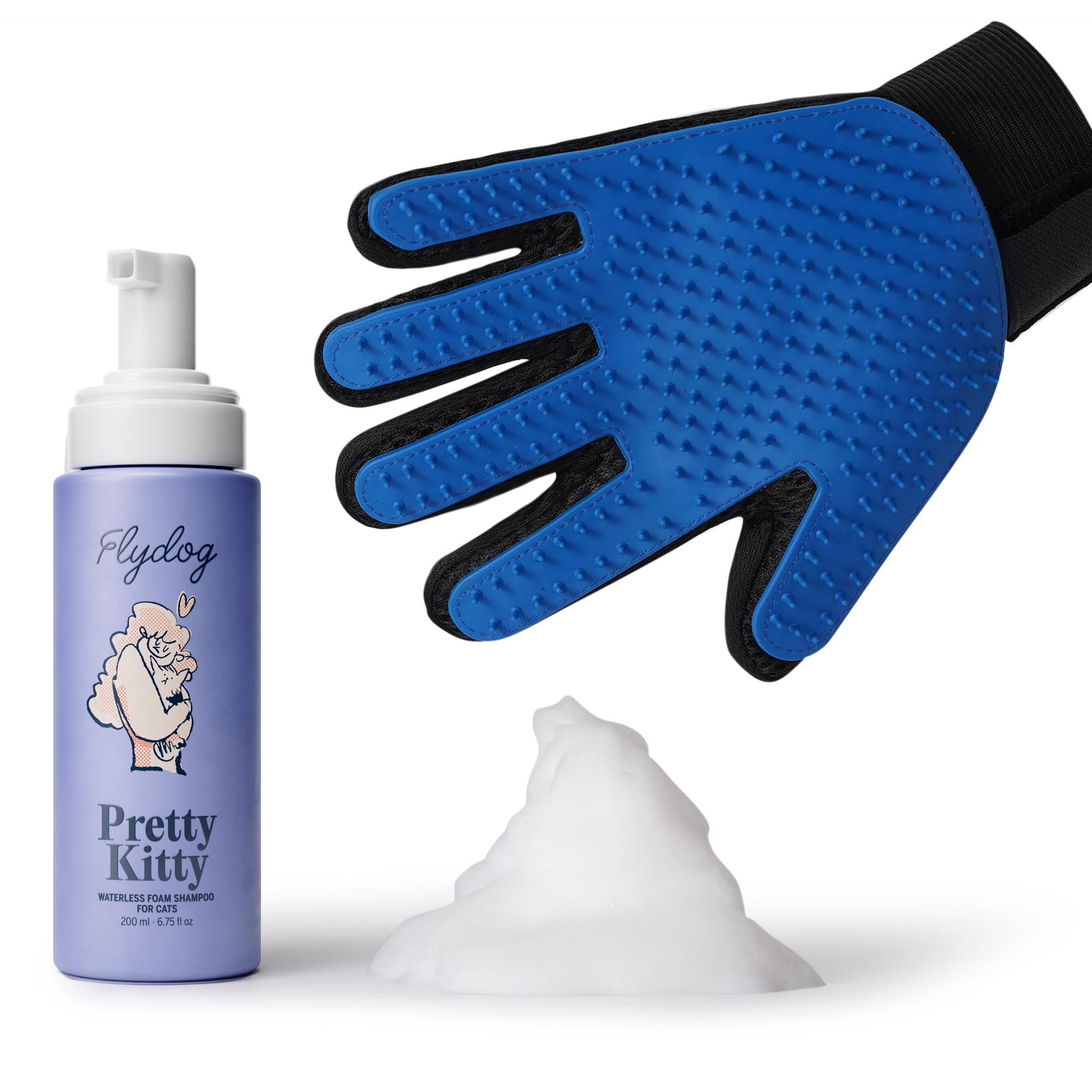 Flydog Pretty Kitty dry shampoo bottle with no-rinse refresh for cats.