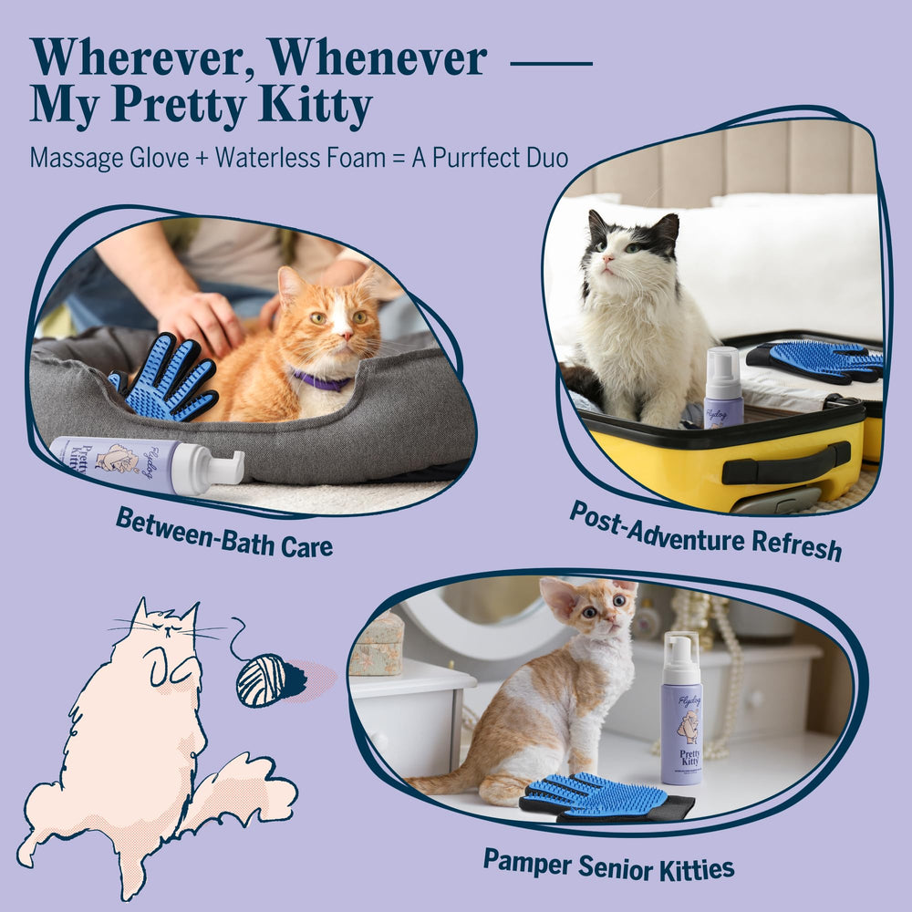 Flydog Pretty Kitty lick-safe formula label indicates paraben-free and pH-balanced.