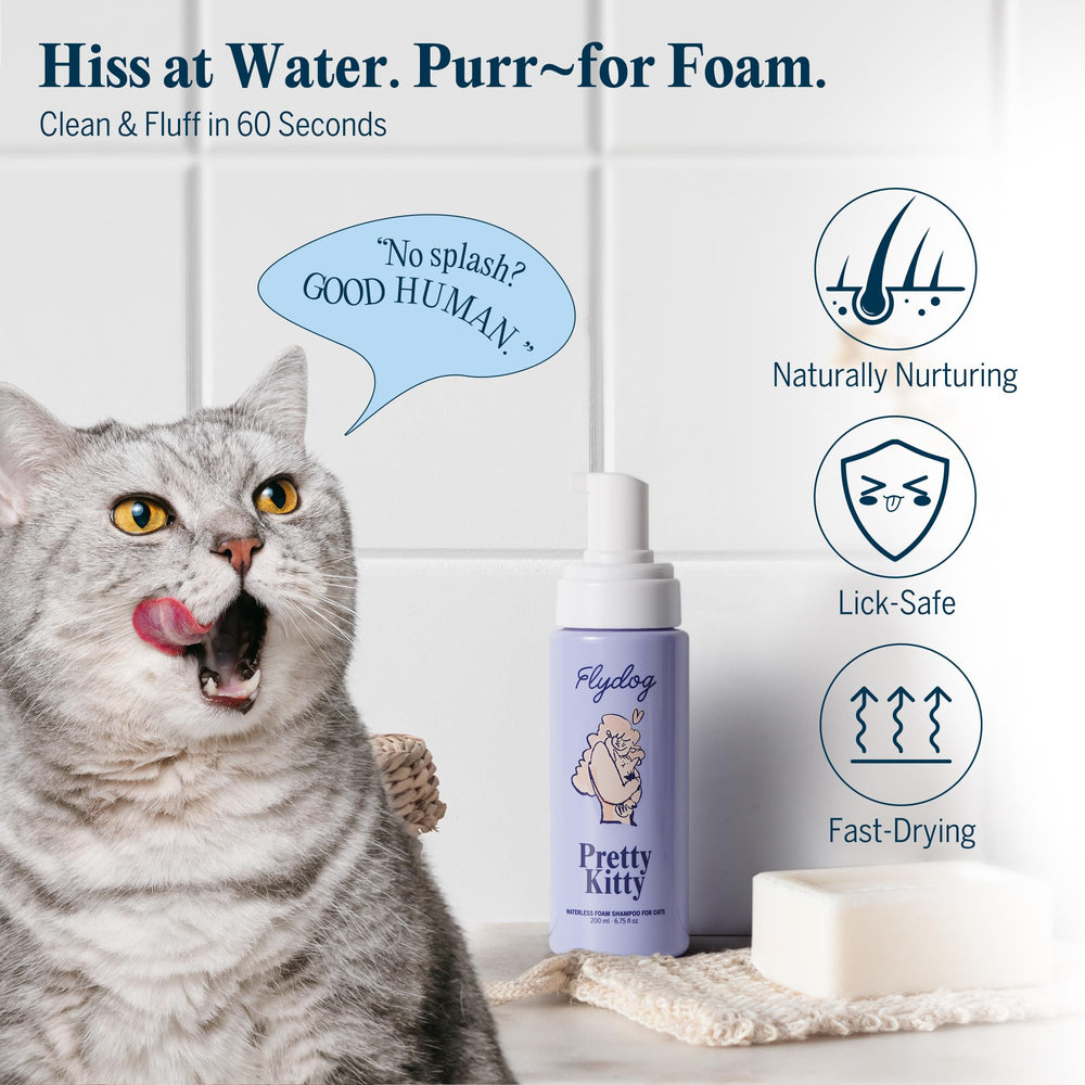 Flydog Pretty Kitty left-handed grooming glove aids deshedding and smoother fur.