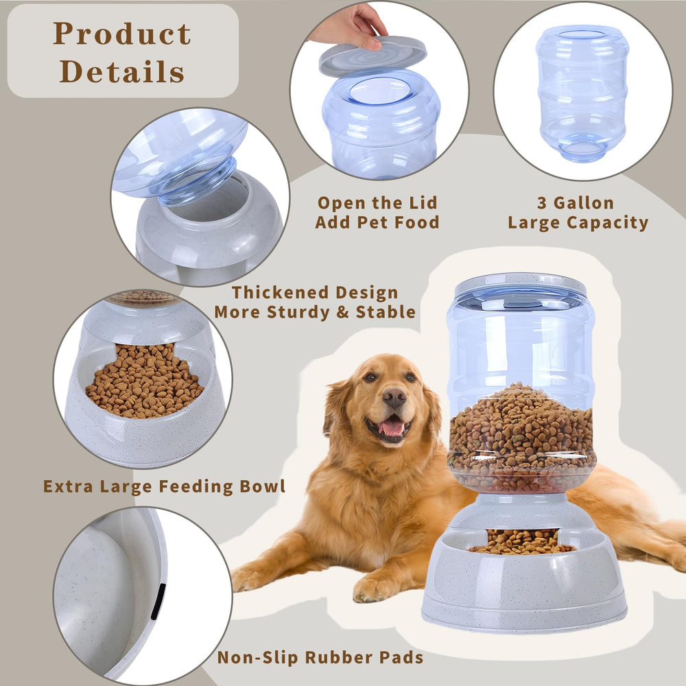Flying Dove automatic dog feeder gravity refill action demonstrates effortless feeding.
