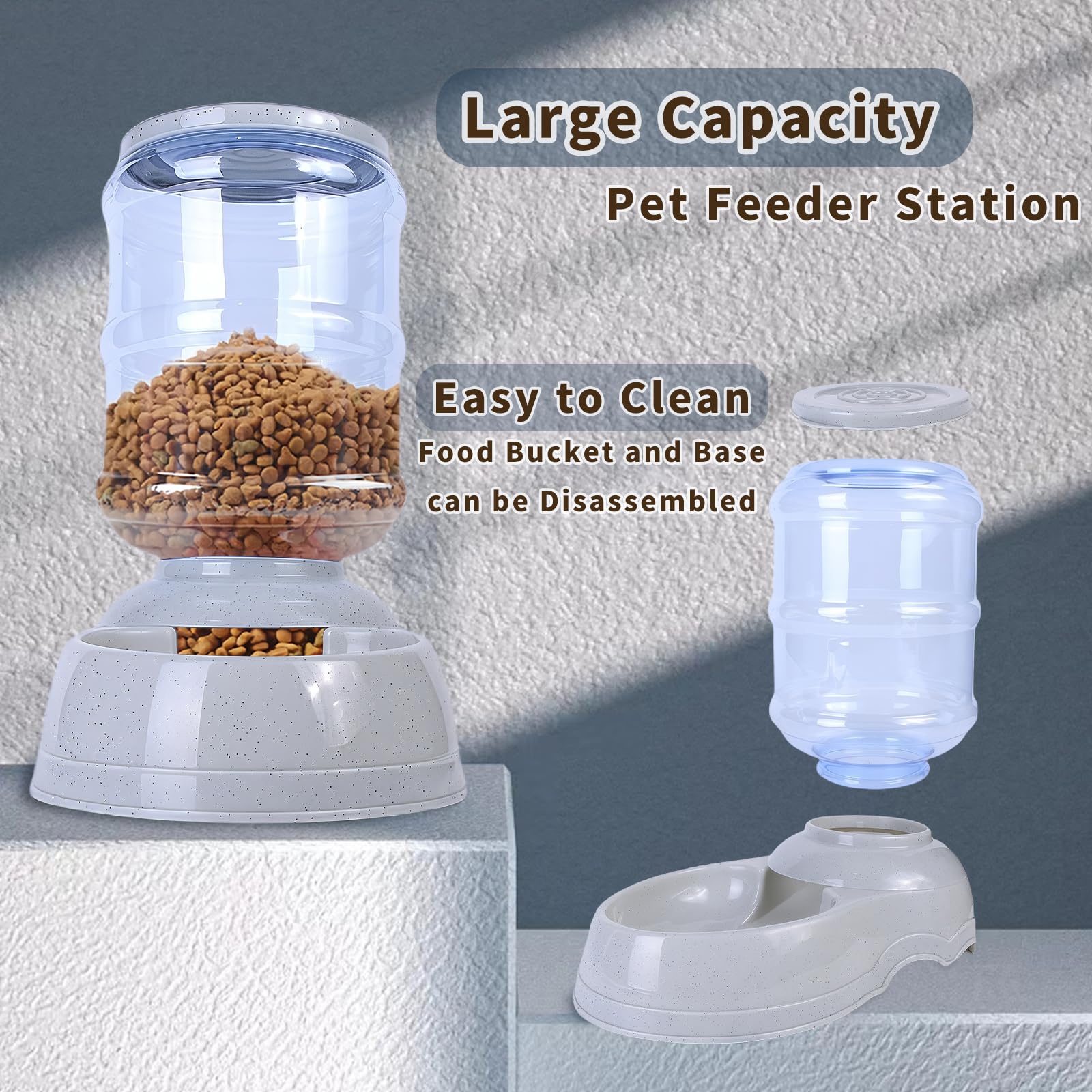 Flying Dove large-breed dog feeder in use showing hands-free feeding.