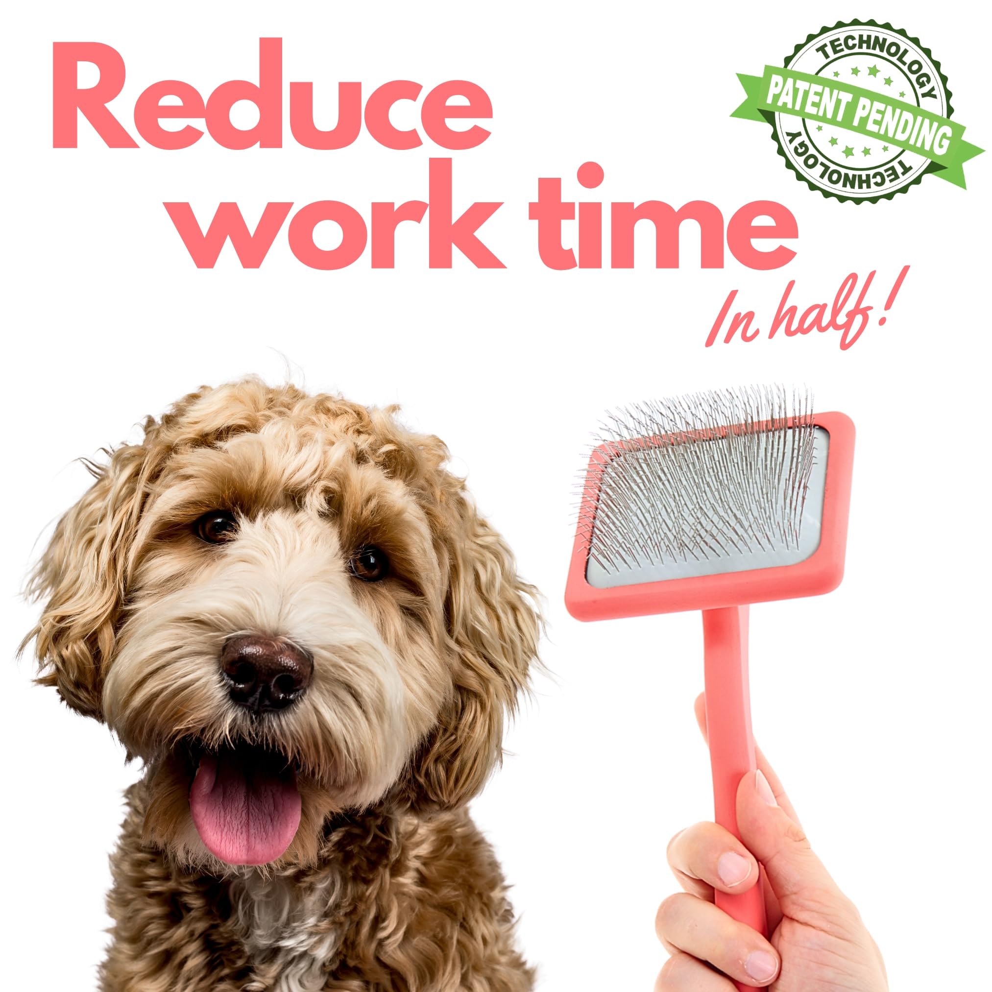 Flying Pawfect dog slicker brush goldendoodle-coat-care supports long fluffy coats