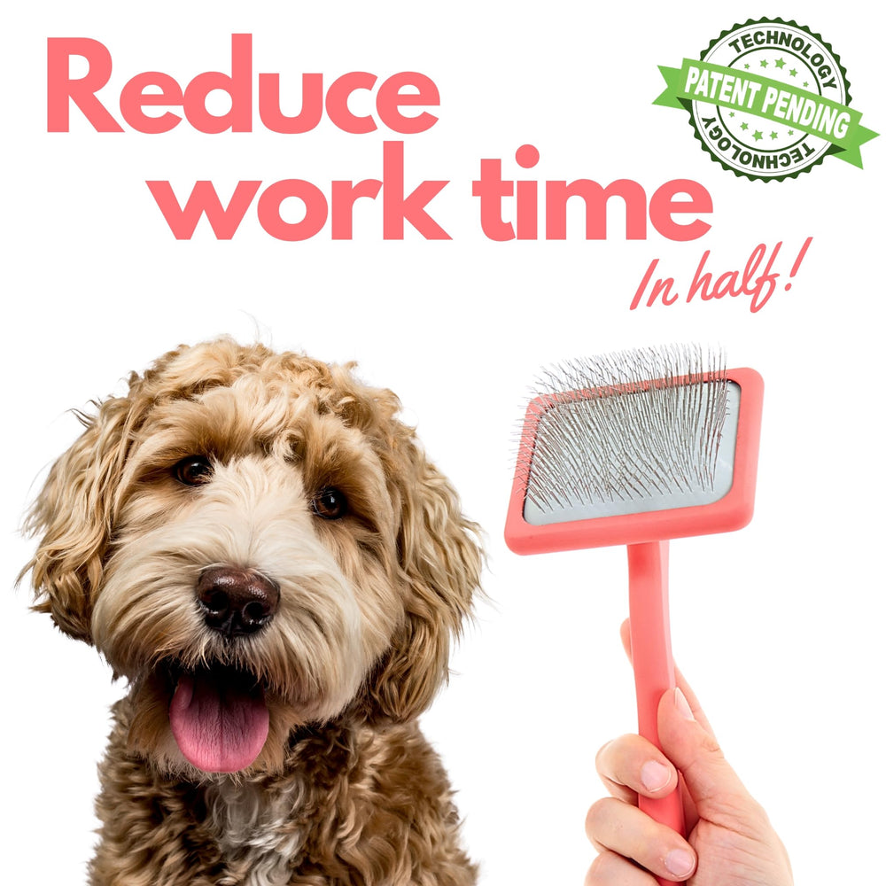 Flying Pawfect dog slicker brush goldendoodle-coat-care supports long fluffy coats