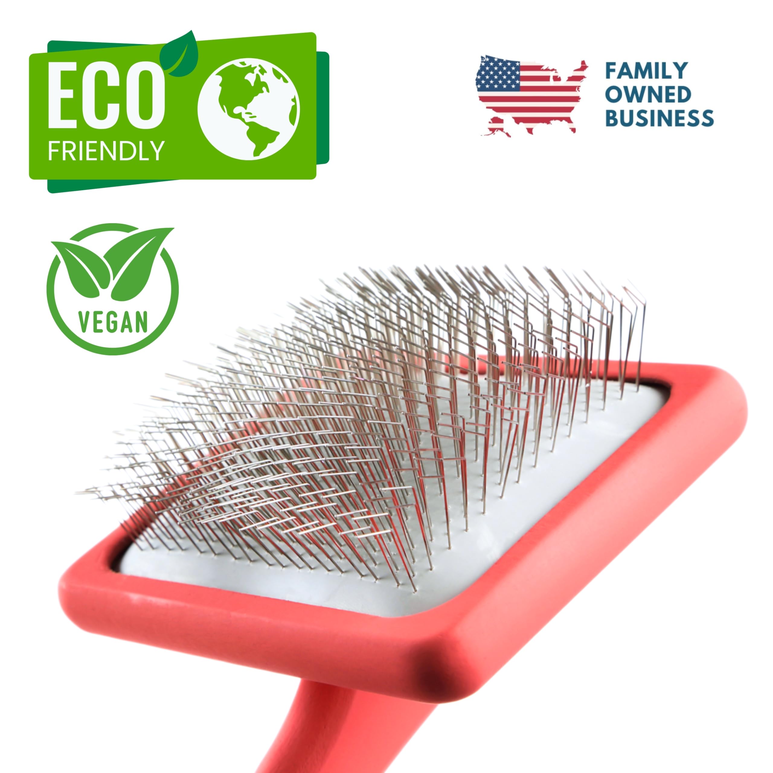 Flying Pawfect dog slicker brush one-stroke-massage offers a calming grooming experience