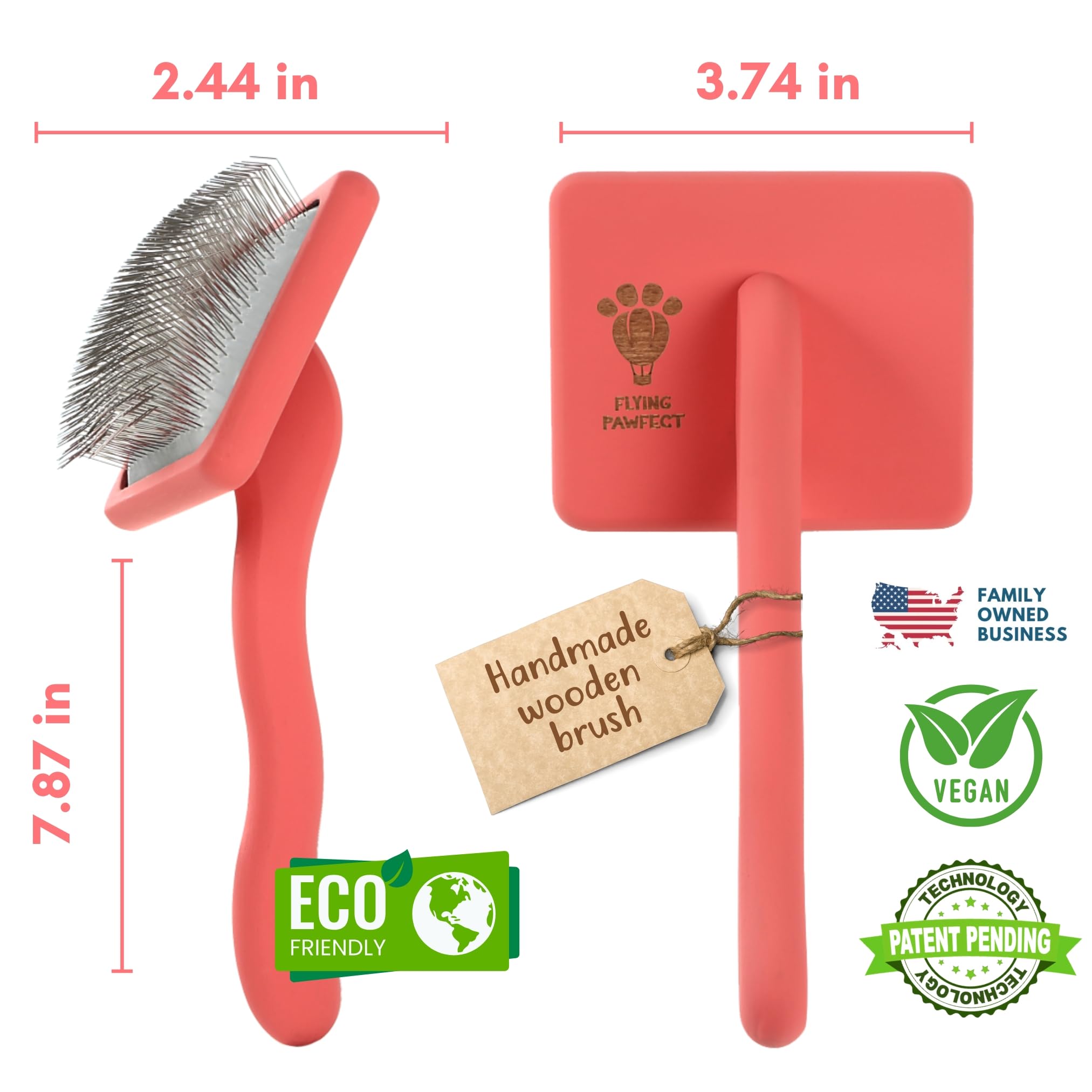 Flying Pawfect dog slicker brush poodle-coat-care is ideal for curly, dense coats