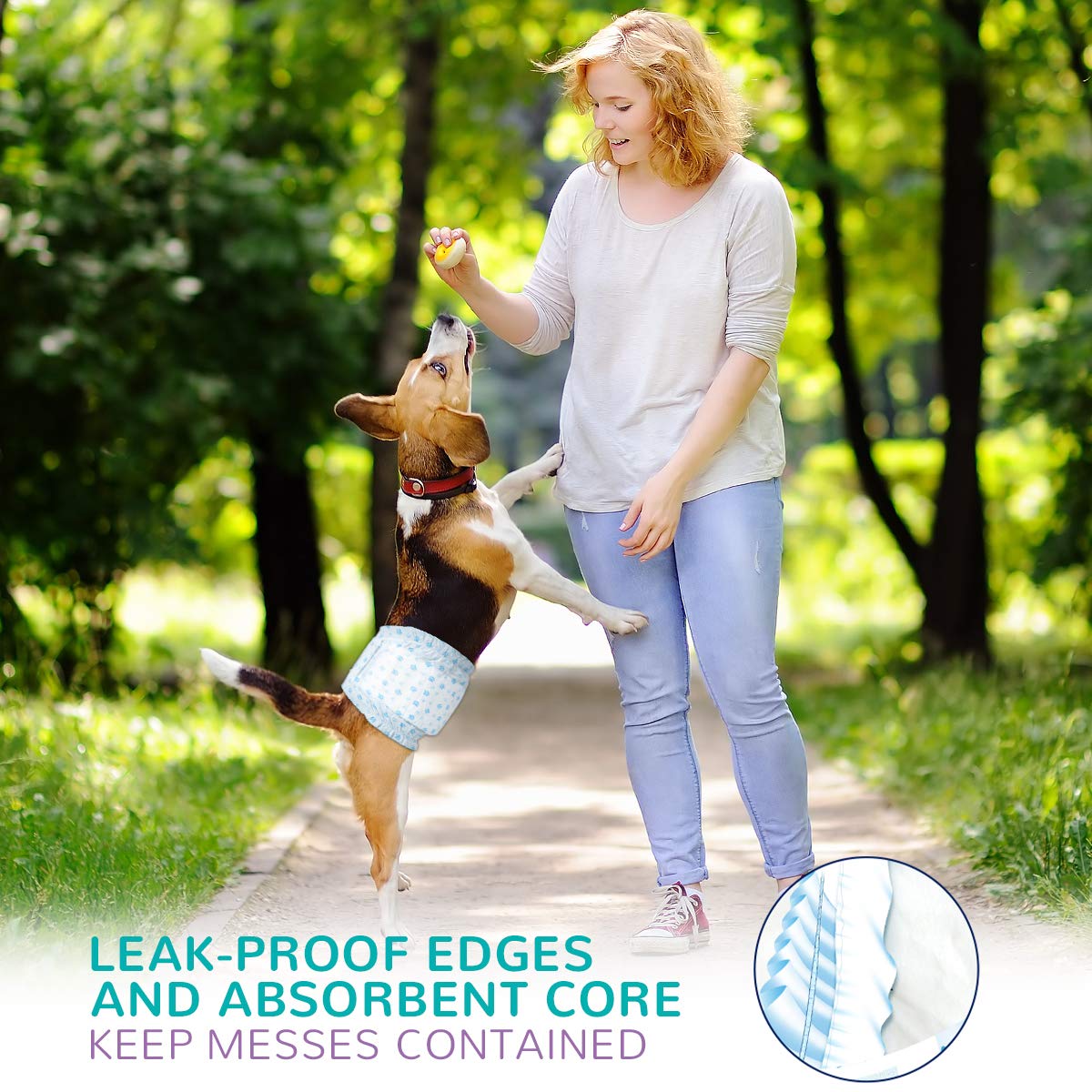 Flying Paws travel-ready dog diapers — ideal for long trips.