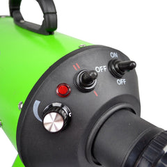 Flying Pig High Velocity Dryer hose shows 360-degree rotation and versatile nozzle options for thorough drying.