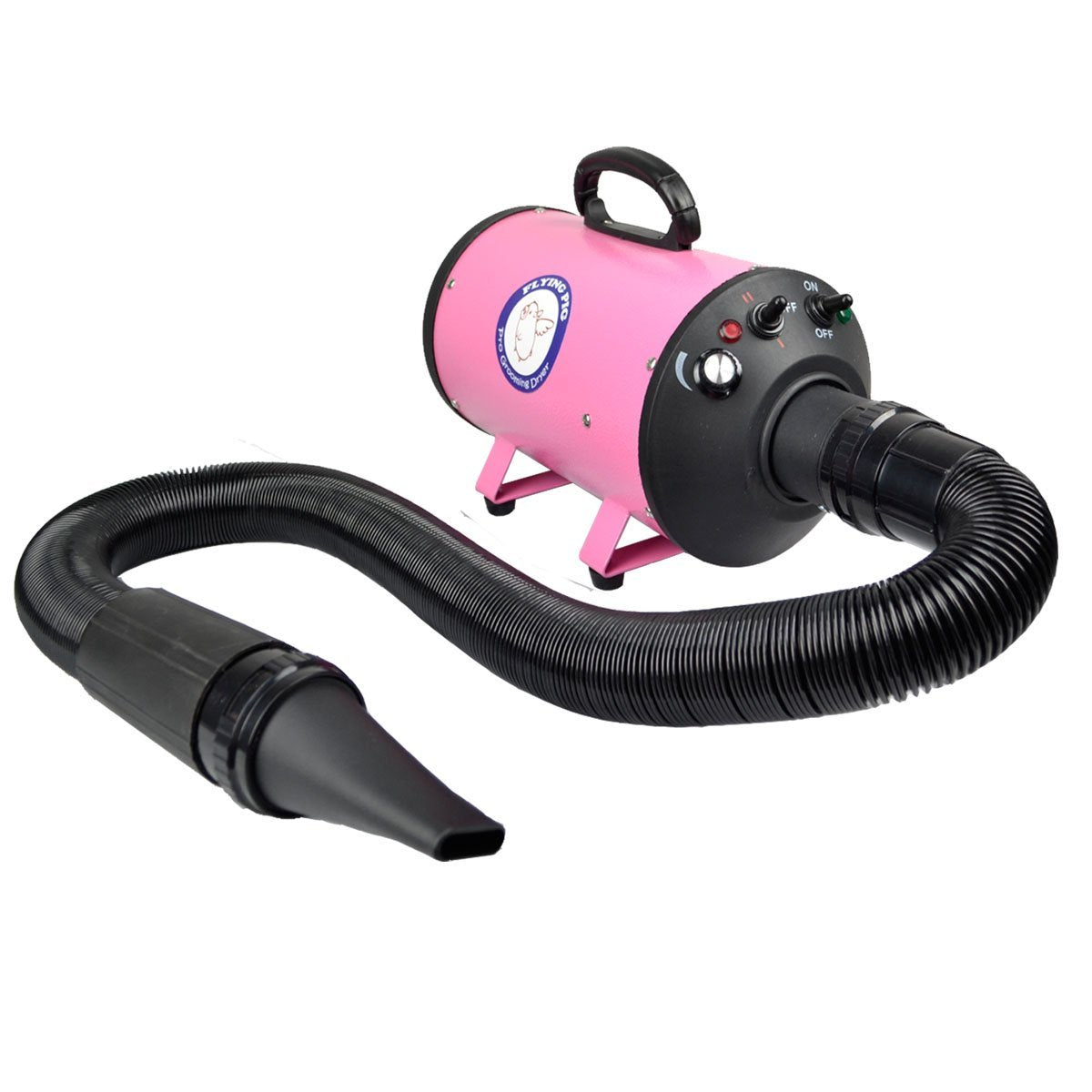 Flying Pig High Velocity Dryer tiltable head enables precise drying angles.