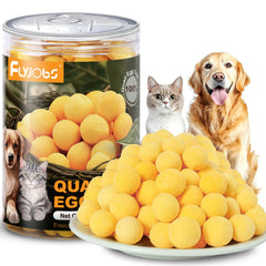 Flyjobs quail egg yolk snack packaged, crisp texture ideal for training rewards.